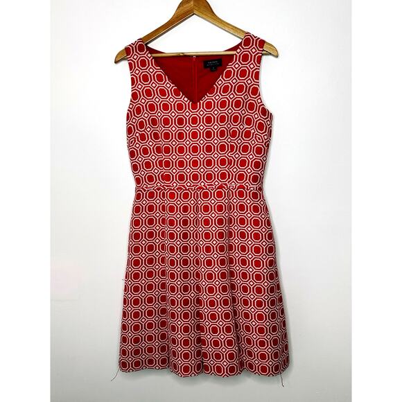 Tahari Arthur S. Levine geometric print pattern dress Womans 8 - Picture 1 of 9